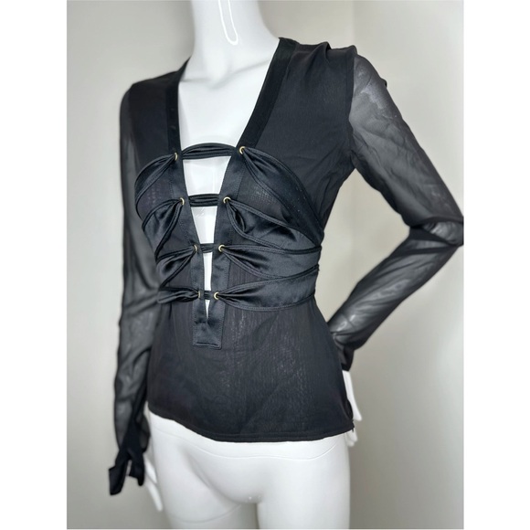 Gucci 2003 Tom Ford Black Blouse top - Picture 7 of 10